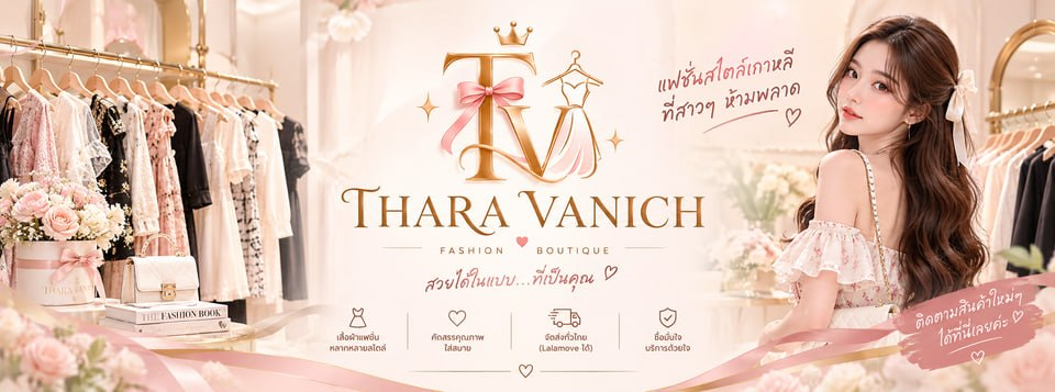 THARA VANICH แฟชั่นสไตล์เกาหลี โทนสีชมพูและแชมเปญ